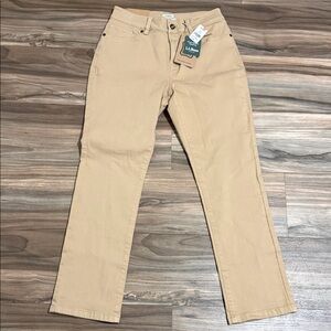 L.L. Bean True Shape Jeans Women's Sz. 8P Classic Fit Tan High-Rise Slim Leg